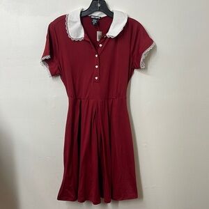 NWT Hot Topic heart lace collared dress